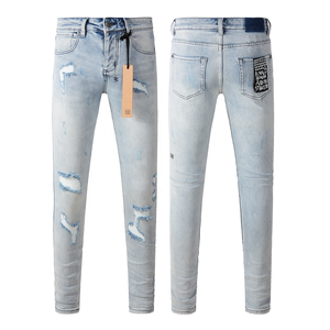 Accessoires de fitness Empire – Jean en denim écologique pour homme, coupe droite, taille mi-haute, délavage moyen, style hip-hop, qualité supérieure - Product Image 1