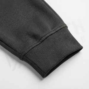 Men's Black Hooded Tracksuit Full <b>Zip</b> Sweatshirt With Side <b>Pockets</b> Casual Solid Color Fleece <b>Joggers</b> Set Autumn Wear - Product Image 6