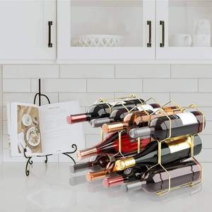 Stackable Metal Wine Rack Small Modern Wine Bottle Holder Multi Level Stackable Design for <b>Tabletop</b> Cabinet Countertop Cellar - Product Image 3