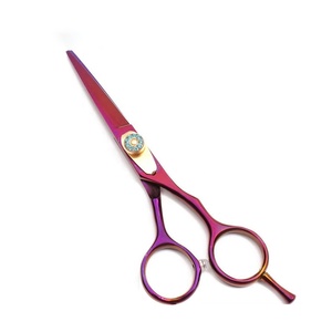 Ciseaux de barbier TWEEZEX de haute qualité en acier inoxydable 4Cr13, manche moyen, revêtement spécial, pour droitiers, pointe arrondie, bord tranchant, pour la coiffure - Product Image 1