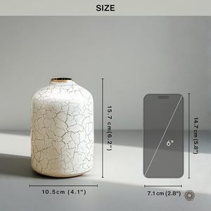 Maceta metálica con acabado craquelado de 6.2 pulgadas de alto, estilo minimalista para decoración del hogar. - Product Image 3