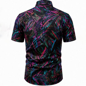 Chemise décontractée pour homme à motif floral, en tissu léger en mélange de coton, avec coutures de qualité supérieure et design estival élégant - Product Image 2
