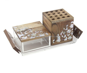 Brûleur de Bakhoor Oud Royale en bois de santal indien, incrustation de nacre, 100% naturel, luxe fait main, écologique, coffret cadeau religieux, cadeau spirituel pour l'Aïd - Product Image 3