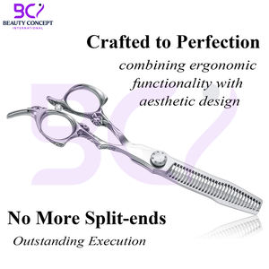 Ciseaux à effiler les cheveux avec logo personnalisé, prix d'usine, en acier inoxydable 440C, ciseaux de barbier à 30 dents, ciseaux de coiffure pour effiler les cheveux - Product Image 4