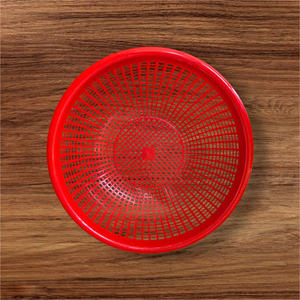 Panier de rangement rond en plastique creux écologique 41x13 cm pour congélateur, nécessités quotidiennes de cuisine, lave-vaisselle et étagère à légumes - Product Image 3