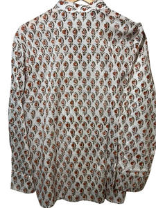 Kurta pour homme 100% coton, manches longues, coupe courte |   Imprimé à la main avec des motifs floraux |   Respirant |   Fabriqué en Inde à un prix raisonnable - Product Image 4