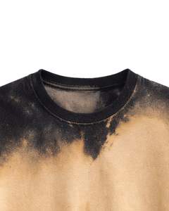 T-shirt personnalisé en coton noir beige délavé, manches courtes, col rond, style vintage délavé à l'acide, décontracté pour homme, streetwear, été - Product Image 4