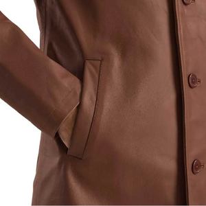Abrigo de Cuero Marrón, Elegante, Duradero, de Primera Calidad, Diseño Suave y Cómodo, Perfecto para Uso Diario, Casual y Formal - Product Image 4