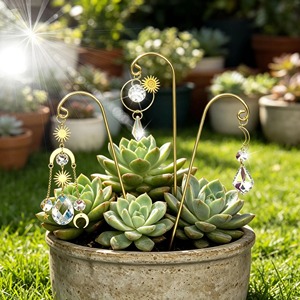 Curved Shape Planter Sun Catcher For <b>Window</b> Balcony Garden Hanging Decor With Crystal Light <b>Catching</b> Stylish Home Accent Piece - Product Image 6