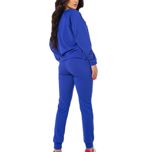 Customized Logo Women's Sweat Suit Winter Season Use Sport Hooded Solid Colors Breathable Quick Dry Casual Fleece Elastic Waist - Product Image 4