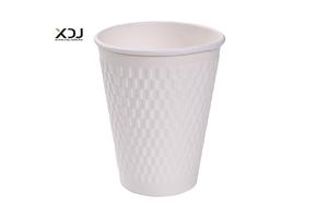 Taiwan 12 oz 90mm gobelet en papier jetable à double paroi en relief avec logo personnalisé - Product Image 1