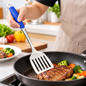 Jaya Mata JM191 Spatule de cuisine occidentale en acier inoxydable 370 mm avec manche ABS durable pour la cuisson - Product Image 6