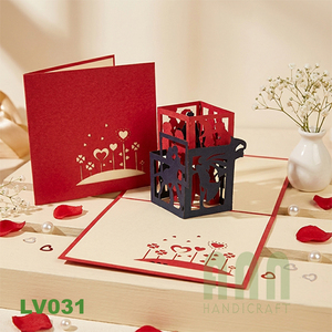 Logotipo personalizado Love Cube 3D Tarjeta de felicitación Recuerdo Estampado en caliente Impresión offset para el día de San Valentín Aniversario Todas las ocasiones - Product Image 3