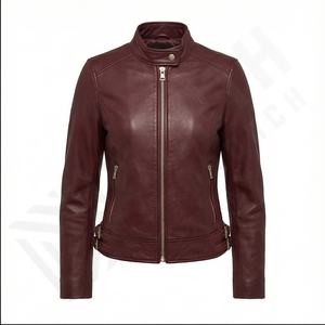 Chaquetas de cuero puro originales para mujer de diseño moderno de alta calidad 2025, chaqueta de piel de oveja auténtica para mujer, chaqueta de cuero personalizada - Product Image 2