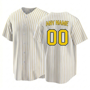 Camiseta de béisbol personalizada para hombre, manga corta, cuello en V, ropa deportiva transpirable de poliéster, cualquier nombre y número, impresión en la espalda - Product Image 5