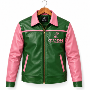 Chaqueta Universitaria de Béisbol Personalizada para Hombre, con Mangas de Cuero y Bordado Chenille de Alta Calidad, Fabricada por OEM - Product Image 1