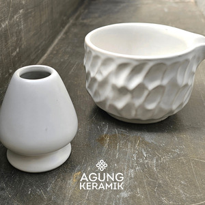 Juego de Tazas de Matcha de Cerámica Blanca Agung Keramik, Estilo Japandi, Ecológico, Resistente al Calor, Fácil de Limpiar, para Té en Casa - Product Image 1