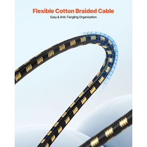 Paquete de 6 Cables XLR de 25 pies, Cable de Micrófono y Altavoz de 3 Pines Chapado en Oro, Cables Blindados Balanceados DMX Macho-Hembra de 15 m de Longitud - Product Image 4