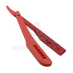 Professional Red and Black Barber Straight Edge <b>Razor</b> Lightweight Shavette with Cutout Handle for Precise Shaving - Product Image 5