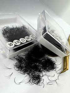 Extensiones de Pestañas 3D Preformadas de 12 mm, Pestañas de Fibra Sintética Hechas a Mano de 0.1 mm para Uso Profesional y en Salones de Belleza - Product Image 4