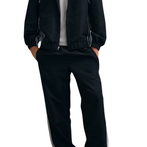 Men Full <b>Zip</b> <b>Hooded</b> Tracksuit Set Straight Leg Trousers Relaxed Fit Casual Sports Two Piece Lounge Outfit with Side Pockets - Product Image 5