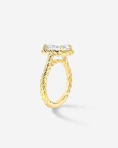 Bague de fiançailles personnalisée en diamant de laboratoire taille coussin de 3 carats, alliance moderne torsadée solitaire en or massif 14K 18K IGI - Product Image 5