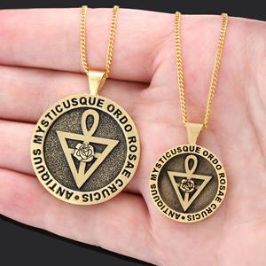Colgante BOJ RCJ 016 Victoriano Personalizado Rosacruz Hecho a Mano en Plata de Ley, Cruz de la Rosa, Símbolo Alquímico, Precio Bajo en Oferta - Product Image 3