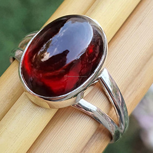 Hot Popular 925 Sterling Silver Red Moissanite Bezel Setting Unisex <b>Ring</b> High Quality Handmade Original Jewelry Wholesale Bulk - Product Image 2