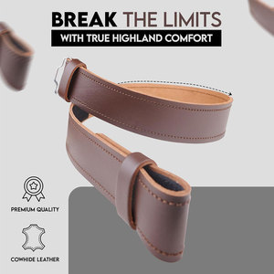 Cinturones Tradicionales Escoceses de Tartán Marrón Liso, 100% Cuero de Alta Calidad, Cinturones para Kilt Highlanders, OEM ODM - Product Image 5