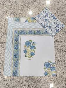 Ensemble de draps en coton de Jaipur imprimés à la main avec 2 taies d'oreiller, literie artisanale florale pour la maison et l'hôtellerie, export en gros - Product Image 4