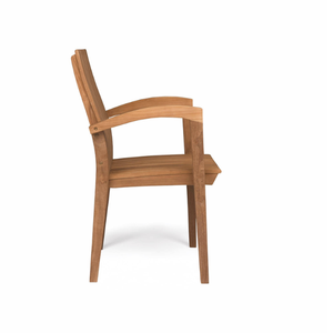 Ensemble de chaises de jardin en teck massif avec finition résistante aux intempéries, sièges confortables, structure robuste pour les espaces extérieurs - Product Image 3
