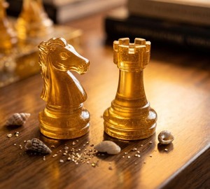 Échiquier en résine de luxe fait main, design personnalisé, jeu d'échecs, boîte à échecs, pièces de jeu, idéal pour un cadeau. - Product Image 3