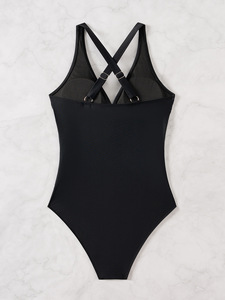 Maillot de bain une pièce tendance pour femme avec logo personnalisé, contrôle du ventre, col en V discret, par les fabricants de maillots de bain - Product Image 2