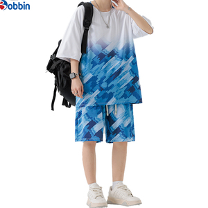 Conjunto de Camiseta de Manga Corta para Hombre, Informal, Elegante, de Verano, Tejido Transpirable, Corte Holgado, Conjunto Deportivo Informal Unisex - Product Image 4