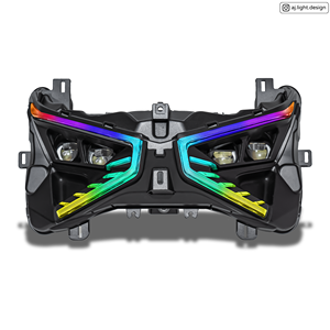AJ LIGHT DESIGN AJXMAX-HL Phare avant LED RGB Feux de jour pour moto Amélioration du véhicule Fabriqué à Taïwan Garantie de 12 mois - Product Image 1