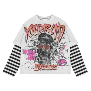 Camiseta Gráfica Gótica Vintage Personalizada para Hombre, de Corte Holgado, Manga Corta, Cuello Redondo, con Estampado de Calavera Flameante en la Parte Delantera, 100% Algodón - Product Image 3