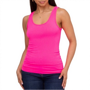 Camiseta sin mangas de punto transpirable, informal, sexy, con cuello redondo profundo, 100% algodón, ligera y personalizada para mujer - Product Image 5
