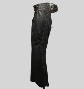 "Premium Western <b>Leather</b> Chaps Cowboy Riding Gear Durable & Comfortable Adjustable Fit Handmade for Horse Riding & Rodeo - Product Image 1