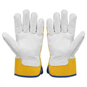 Gants en cuir de vachette grainé résistant à l'abrasion pour la construction, avec dos en tissu de coton perforé et paume renforcée - Product Image 5