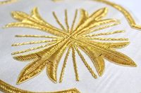 Badge de luxe fait main en fil métallique doré, broderie appliquée, écologique, qualité supérieure, effet 3D en relief, résistant à l'eau