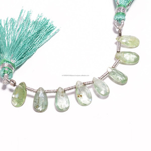 Cuentas de Cianita Verde Natural Premium al por Mayor, Forma de Pera, Facetadas, Hilo de Piedras Preciosas de 8 Pulgadas (8x5, 5x9 mm) para Fabricación de Joyería Artesanal - Product Image 1