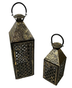 Lanternes de maison et de jardin composées d'acier inoxydable et de fer et de bois avec des supports et des supports de T-light dans les finitions multiples au besoin - Product Image 6