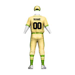 Nuevo Conjunto de Uniforme de Béisbol para Hombre, Camiseta y Pantalones, Rayas Rosa y Verde, Absorbente de Humedad, Antibacterial, Impresión por Sublimación - Product Image 3