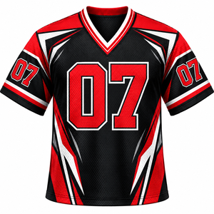เสื้อฟุตบอลแบบตาข่ายสั่งทำขายส่ง แบบเรียบง่าย ผลิตจากโพลีเอสเตอร์ 100% แขนสั้น สำหรับขาย ผลิตโดย AMSEC INDUSTRY - Product Image 1