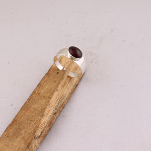 925 Sterling <b>Silver</b> Natural <b>Garnet</b> Classic Party <b>Ring</b> Wholesale Oval Red Gemstone Cabochon Wide Band Men Women Jewelry - Product Image 6