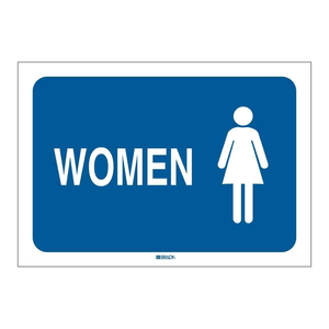 Panneau de signalisation pour toilettes féminines Brady, 7x10 pouces, panneau d'avertissement intérieur/extérieur - Product Image 3