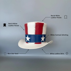 Sombrero de Copa de Cuero Personalizado, Hecho a Mano, con Corona Alta y Estilo Único para Disfraces Góticos y Steampunk - Product Image 3