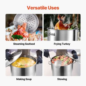 Pentola Professionale in Acciaio Inox da 100 Quarti con Coperchio, Manico e Cestello per Salse, Misure 32cm e 40cm - Product Image 6