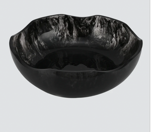 Tazón de Resina Ecológico Hecho a Mano, Diseño Clásico, Acabado Pulido, Patrón Marmoleado Negro y Gris, para Servir Alimentos, Regalos de Boda, MN - Product Image 6