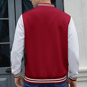 Blouson Bomber Homme Épais en Tissu Gaufré Style Universitaire Décontracté avec Col Montant Respirant Coupe-Vent Écologique pour l'Hiver - Product Image 2